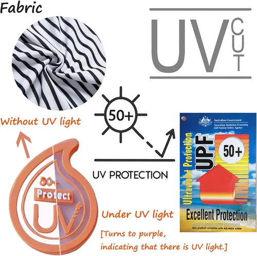 Vista 5 de Traje de baño para bebé niño con protección solar UPF 50+, de una pieza, con gorro