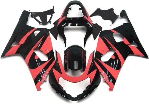 Vista 24 de Kit de carenado de llama azul negro de plástico ABS para Suzuki GSXR600 GSXR750 K1 2000-2003 Carenados GSX-R600 GSX-R750 2001 2002 2003 Inyección