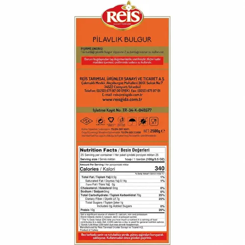 Vista 2 de Reis Bulgur (trigo agrietado Bulgur grueso) 5 lb