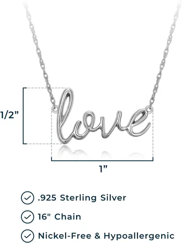 Vista 3 de Morgan & Paige Delicado collar para mujer, colgante de plata de ley con letras cursivas, adolescentes y niñas, joyería diaria, 16 pulgadas
