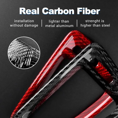 Vista 7 de AIRSPEED Funda para marco de ventilación de salida de aire acondicionado Challenger, accesorios de fibra de carbono para Dodge Challenger 2015-2023