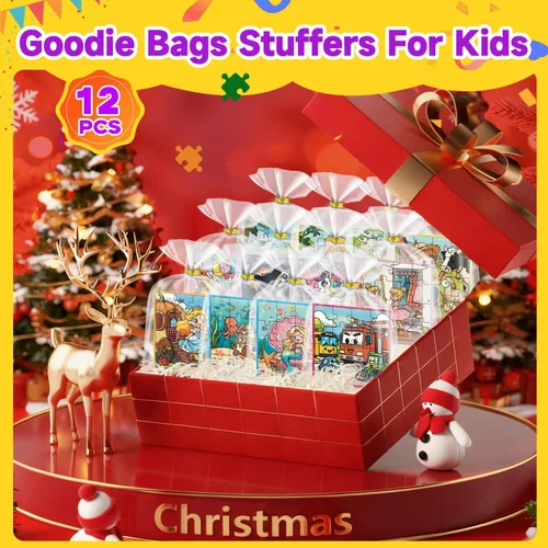 Vista 5 de WAWIBEE- Paquete de 12 libros de rompecabezas magnéticos para niños pequeños de 3 a 5 años y niños de 4 a 8 años, regalos para bolsas de golosinas