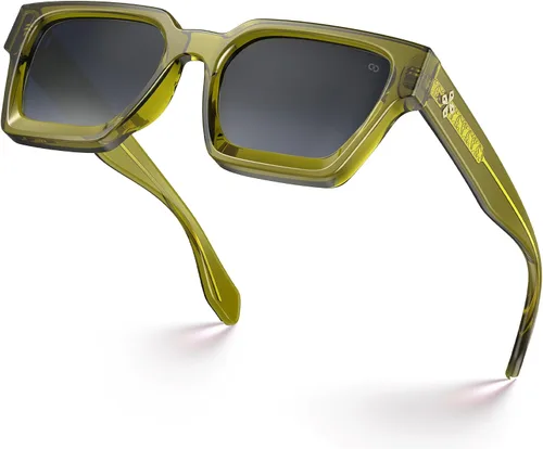 Vista 8 de VISOONE Fashion 100% UV400 Protection Rectangle Sunglasses for Women Men