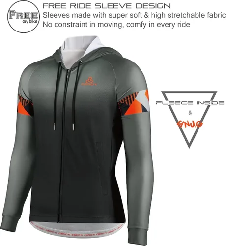 Vista 2 de CEROTIPOLARSnugFitCyclingBikeJerseysFleeced,FallWinterLongSleeveBicycleJackets