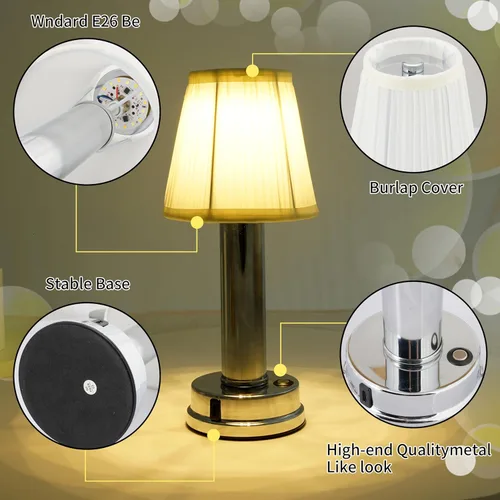 Vista 4 de SOL HOME AND GARDEN Lámpara de mesa LED con interruptor táctil USB estilo hongo de cristal, decoración de atmósfera, para dormitorio, sala de estar