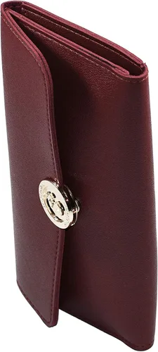Vista 4 de SexySandbox Cartera de piel de tres pliegues para mujer, organizador de tarjetas de crédito, chequera con bolsa con cremallera