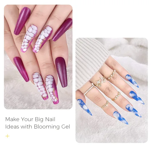 Vista 6 de BURANO Esmalte de uñas en gel Blooming de 0.5 onzas, efecto floreciente transparente (2 botellas)