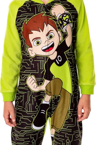 Vista 3 de INTIMO Ben 10 - Pijama sin pies con personajes Omnitrix de dibujos animados para niños Multi colorido