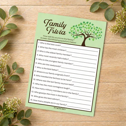 Vista 6 de DISTINCTIVS Family Reunion Game Pack – Trivia familiar, más probable, peleas familiares y encontrar al miembro de la familia – Juego de 4