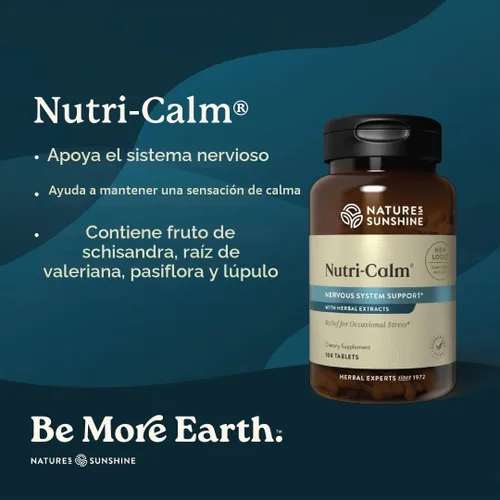 Vista 2 de Tabletas Nature's Sunshine Nutri-Calm, contiene 100 tabletas