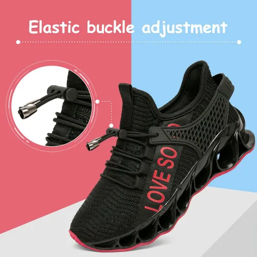 Vista 2 de ziitop Tenis para niños para correr tenis para niñas entrenamiento atlético deportes caminar ligeros transpirables sin cordones niño pequeñoniño
