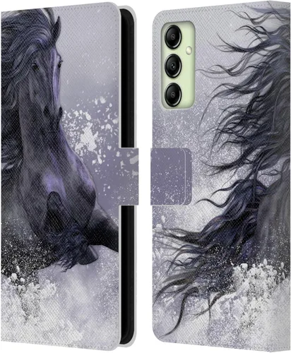Vista 288 de Head Case Designs Officially Licensed Laurie Prindle A Morgan Christmas Western Stallion Leather Wallet Case Compatible with Samsung Galaxy A07 4G