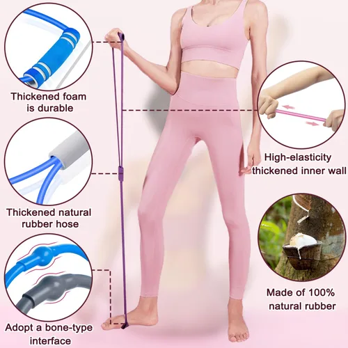 Vista 4 de Figura 8 Banda de fitness para entrenamientos en casa, ejercicio de pecho y hombro, banda elástica para entrenamiento de fuerza, hombres y mujeres
