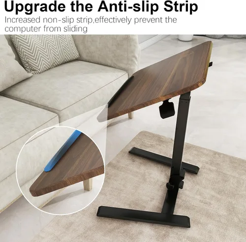 Vista 6 de PUNCIA Escritorio plegable móvil de 26", soporte neumático premontado Nogal