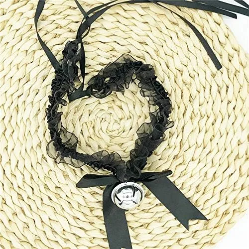 Vista 7 de Pingyongchang - Gargantilla de encaje ajustable con campana, estilo gótico, collar para mujeres y niñas, extraíble para cosplay
