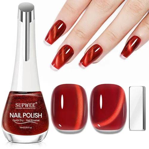 Vista 15 de Esmalte de uñas de ojo de gato con perla de sirena, secado rápido, esmalte de uñas magnético sin gel con imán, esmalte de uñas de ojo de gato