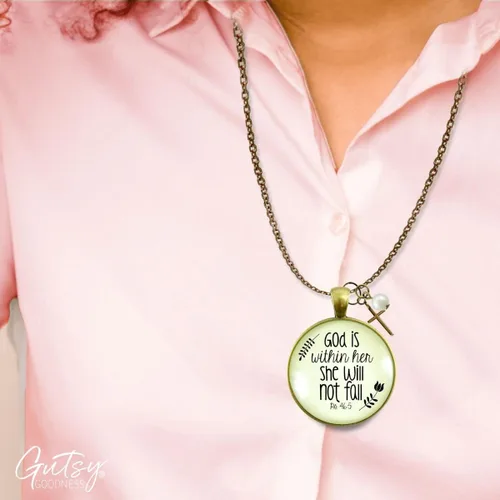 Vista 28 de Gutsy Goodness Collar inspirado en la mujer de la fe, colgante hecho a mano con mensaje de esperanza