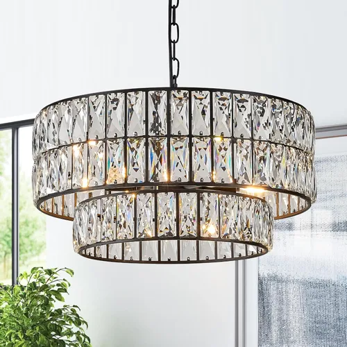 Vista 19 de CATINER Candelabros pequeños de cristal dorado, candelabro moderno de montaje semiempotrado con 4 luces de tambor de cristal, accesorio de luz