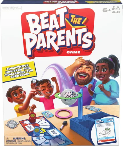 Vista 11 de Juego de Trivia Familiar Clásico Beat The Parents, Niños Contra Padres, con 25 Cartas de Bonificación para Edades de 6 años en adelante