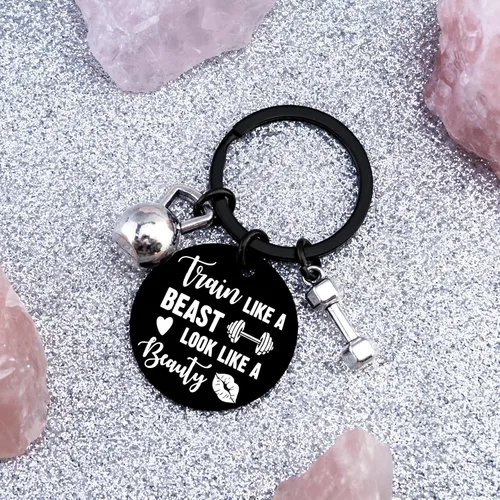 Vista 6 de Regalos de gimnasio para mujeres, el mejor llavero de fitness, regalos para amantes del gimnasio, accesorios de entrenamiento, regalo