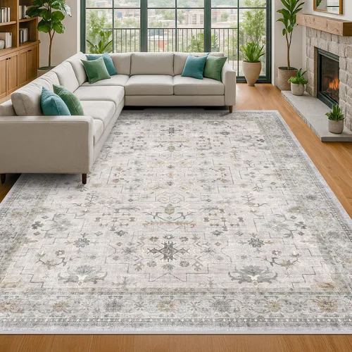 Vista 31 de Hazo Haus – Alfombra pequeña para entrada, cocina o baño, antideslizante con base de goma, resistente a las manchas y a la decoloración, diseño