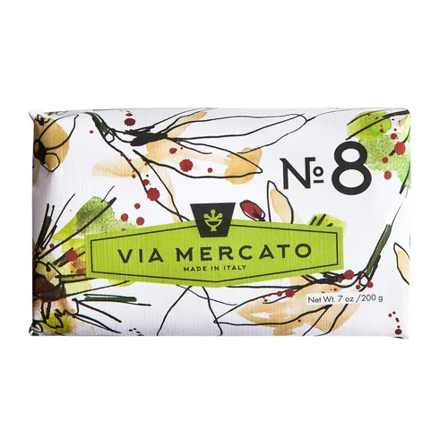 Vista 12 de Via Mercato Barra de jabón italiana (7.05 oz), n.º 2 - Té verde y almizcle blanco