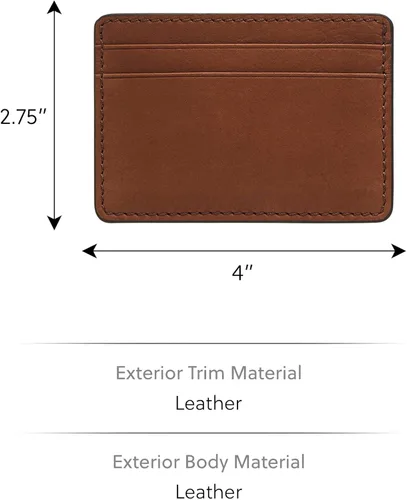 Vista 4 de Fossil Men's Leather Minimalist Card Case Front Pocket Wallet for Men
