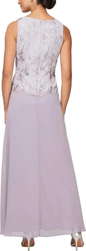 Vista 4 de Alex Evenings Vestido tipo chaqueta de encaje de dos piezas para mujer (talla pequeña y regular)