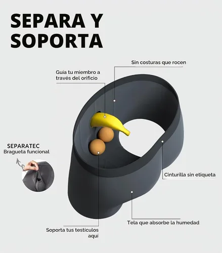 Vista 8 de Separatec Ropa Interior Masculina de Doble Bolsa Transpirable de Rayón Refrescante Hecha de Bambú, Calzoncillos Bóxer y Trunks Paquete de 7 Negro