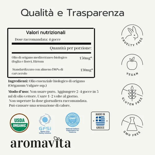 Vista 4 de Aceite Esencial Orgánico de Orégano - 100% Puro Aceite de Orégano Griego No Diluido con Carvacrol - Más del 86%, No GMO, Gotas Líquidas Orgánicas