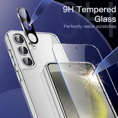 Vista 6 de JETech Funda 5 en 1 para Samsung Galaxy S24 Plus, antiamarilleo Transparente