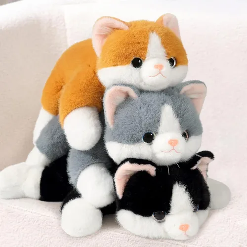 Vista 7 de Ditucu Peluche de gato negro con peso de 0.6 libras, lindo y realista gatito de 11.8 pulgadas, peluches suaves, regalos para niños