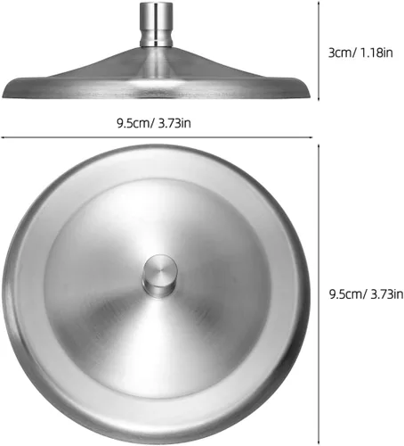 Vista 4 de DOITOOL 5 tapas reutilizables de acero inoxidable para bebidas, tapa universal de 3.7 pulgadas, antipolvo, a prueba de derrames, para bebidas