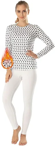 Vista 16 de MANCYFIT - Conjunto de ropa interior térmica para mujer, con forro polar, ultra suave Beige
