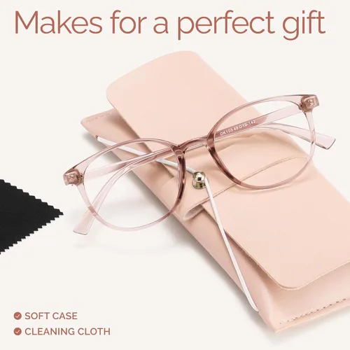 Vista 6 de Miyya - Lentes con bloqueo de luz azul para mujeres, lentes modernos redondos transparentes anti luz azul, antifatiga ocular y antirreflejante UV