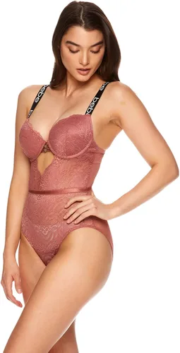 Vista 5 de bebe Body de encaje con aros para mujer, malla y encaje, lencería para mujer