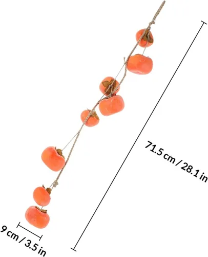 Vista 2 de IMIKEYA Colgante decorativo de caqui de fruta naranja Rtificial para el hogar vívido de Acción de Gracias Dec