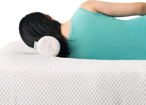 Vista 4 de Almohada redonda de espuma viscoelástica cómoda para el cuello y cojín cervical con funda suave extraíble lavable para columna vertebral y cuello