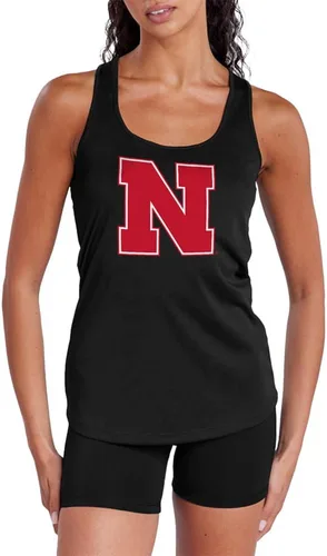 Vista 404 de Camiseta deportiva sin mangas oficial de NCAA Collegiate para mujer, con espalda cruzada, colección con logotipo primario