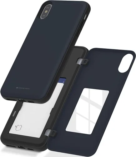Vista 15 de GOOSPERY Funda para iPhone 8 Plus, iPhone 7 Plus con tarjetero y protector de doble capa, color negro