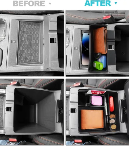 Vista 3 de CDEFG 2Pcs for 2022-2026 Nissan Frontier Center Console Organizer Tray