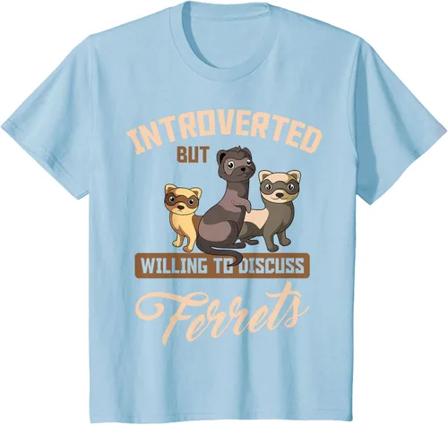 Vista 9 de Camiseta para amantes de los animales de los hurones, Negro, S