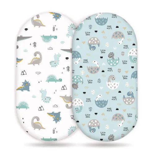 Vista 23 de GRSSDER Juego de 2 sábanas elásticas ultra suaves para cuna, ajuste universal para cuna de bebé, colchón rectangular ovalado, flores y frutas