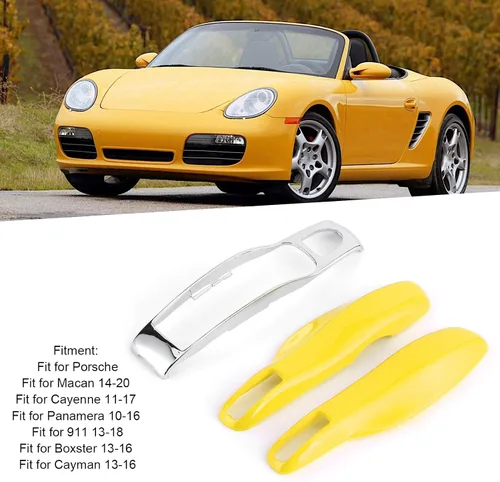 Vista 2 de Fydun Funda protectora para llavero, 3 piezas, funda protectora para llavero remoto (amarillo+plata)