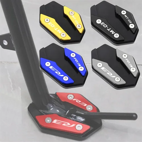 Vista 8 de Soporte de extensión lateral de pie para motocicleta para Yamaha YZF R3 R25 MT03 MT25 2019 2022 MT 03 25 R 3 25 (color: MT03 azul)