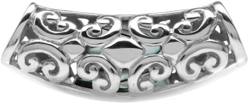 Vista 3 de Silvershake Colgante de diapositiva con incrustaciones de filigrana de plata de ley 925 chapada en oro blanco