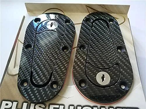 Vista 3 de Universal JDM fibra de carbono capó Pin Plus Flush Mount pestillo Kit de bloqueo con llaves