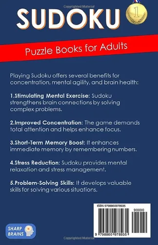 Vista 2 de SUDOKU puzzle book for Adults 450+ high quality puzzles in a compact and discreete 5,5 x 8,5 in format