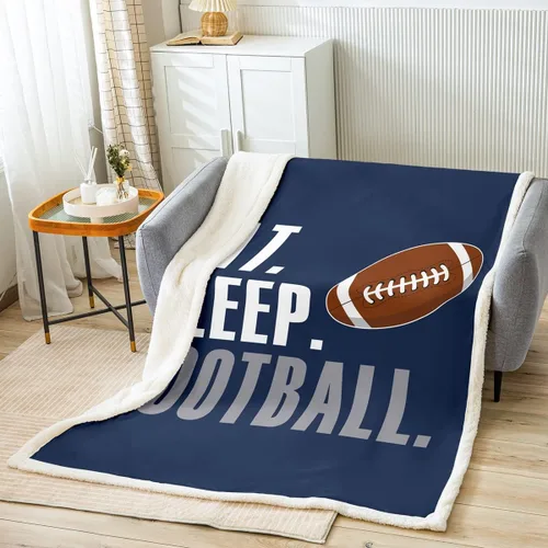 Vista 32 de Feelyou Football Throw Blanket Basketball Sports Soft Fleece Sherpa Cozy Fuzzy Plush Warm Soccer Ball Game Fuzzy Plush Throw Black Baseball Gaming