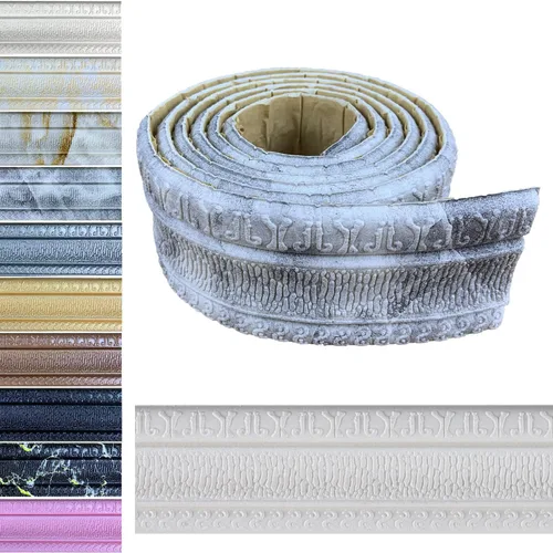 Vista 7 de Yutianli Moldura de Corona Despegar y Pegar Borde de Papel Tapiz Base de Pared Flexible Moldura Adhesiva Zócalo de Vinilo Autoadhesivo Moldura